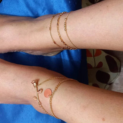 Sunlit Tides Layered Anklets & Barefoot Jewelry