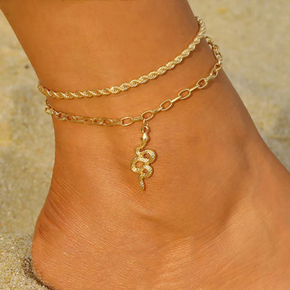 Sunlit Tides Layered Anklets & Barefoot Jewelry
