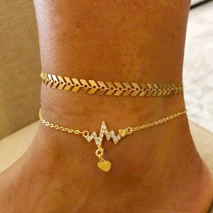 Sunlit Tides Layered Anklets & Barefoot Jewelry