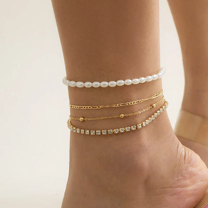 Sunlit Tides Layered Anklets & Barefoot Jewelry
